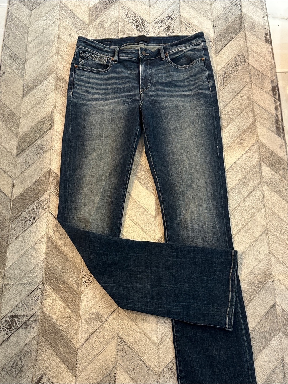 Dark Wash men’s Slim Straight Jeans - Blue non distressed 32x36